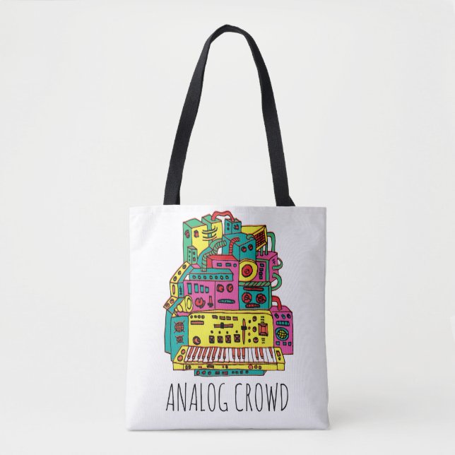 Bolso De Tela Doodle de multitudes analógicas (Anverso)