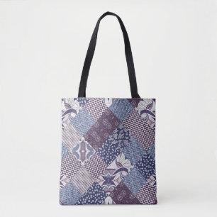 Bolso De Tela Doodle De Patchwork: Viejo Boho Seamless.