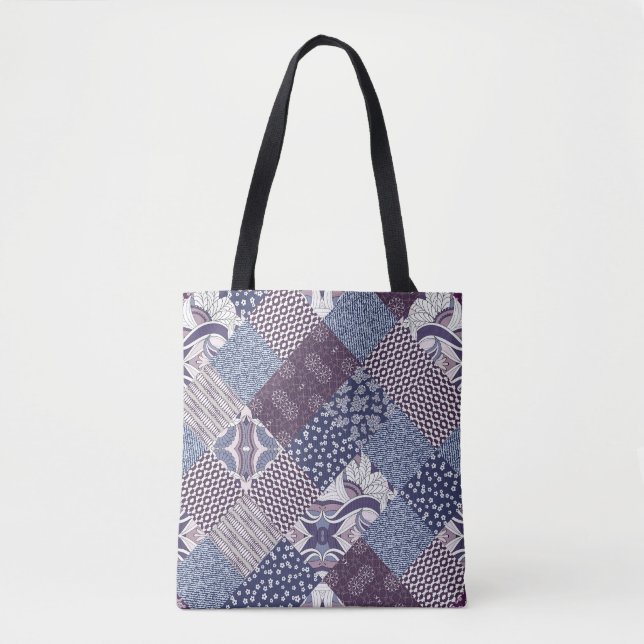 Bolso De Tela Doodle De Patchwork: Viejo Boho Seamless. (Anverso)