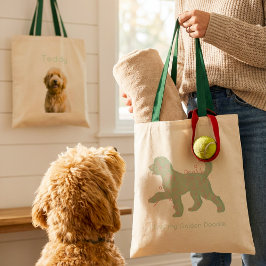 Bolso De Tela Doodle Dorado Personalizado con Foto y Nombre