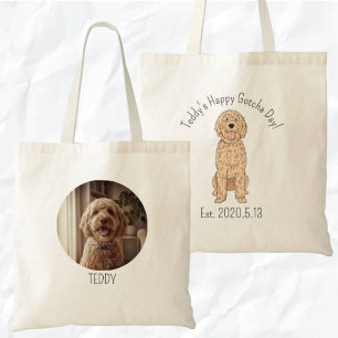 Bolso De Tela Doodle Dorado Personalizado Feliz Día de la Llegad