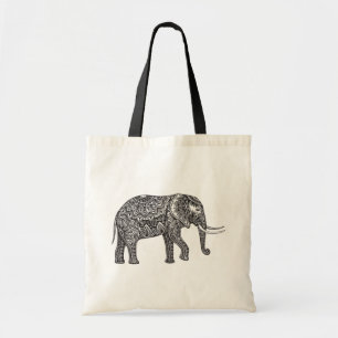 Bolso De Tela Doodle estilizado del elefante de la fantasía
