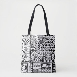 Bolso De Tela Doodle étnico 2