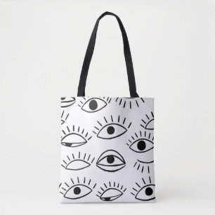 Bolso De Tela Doodle eye, patrón creativo sin costuras.