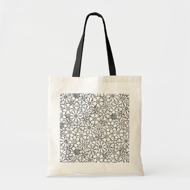 Bolso De Tela Doodle floral (Frente)