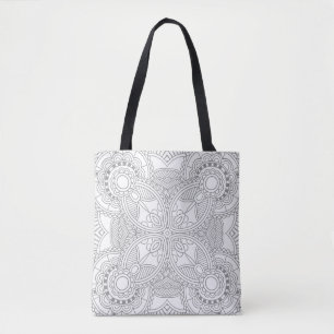 Bolso De Tela Doodle floral único 2 del arte