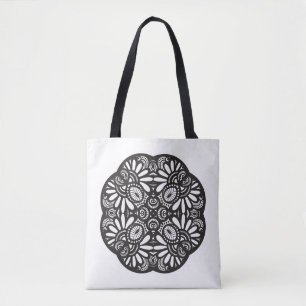 Bolso De Tela Doodle hermoso 2 de la casilla negra de Deco