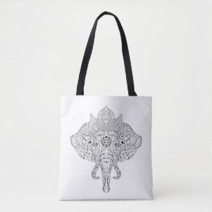 Bolso De Tela Doodle inspirado cabeza 2 del elefante