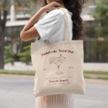 Bolso De Tela Doodle retro caprichoso | Bachelorette Weekend<br><div class="desc">Presenta ilustraciones de arte de línea de moda con originales y modernas tipografías. Gracias a tus mejores chicas por estar de pie a tu lado con estas únicas bolsas de té. ¡Las bolsas perfectas para tu fiesta de fin de semana! Nuestras bolsas de tote son la manera perfecta para que...</div>