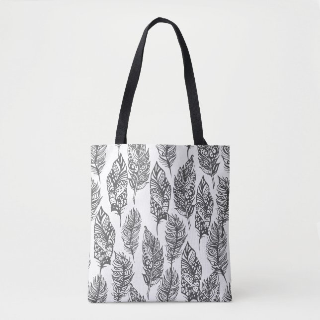 Bolso De Tela Doodle suave 2 de las plumas (Anverso)