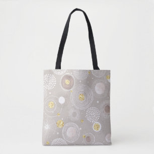 Bolso De Tela Doodles de navidades: fondo de Relieve metalizado