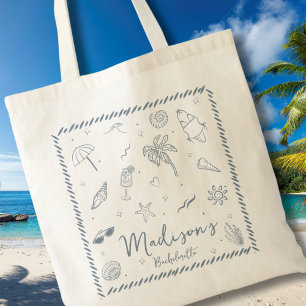 Bolso De Tela Doodles dibujados a mano Ropa costera de marco Bac