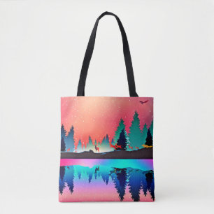 Bolso De Tela Dorado de montaña de bosques de bosque de venados 