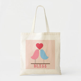 Bolso De Tela Dos Aves y un corazón
