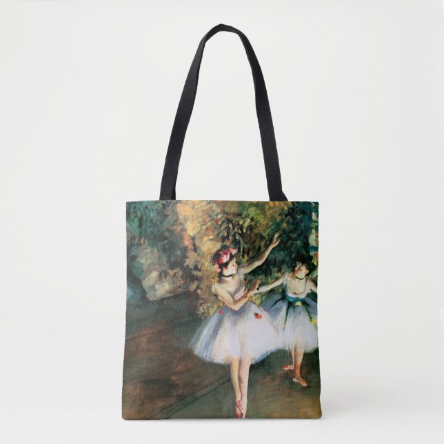 Bolso De Tela Dos bailarines en una etapa cerca desgasifican (Anverso)