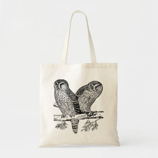Bolso De Tela Dos búhos