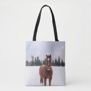 BOLSO DE TELA DOS CABALLOS EN NIEVE
