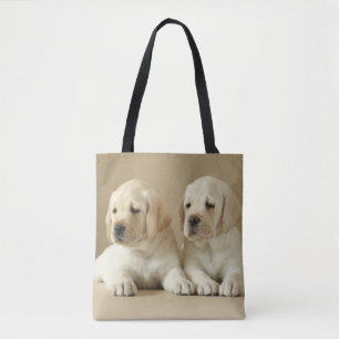 Bolso De Tela Dos Cachorros Labrador Dorados