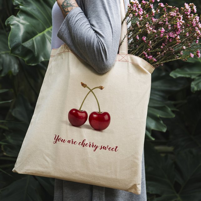 Bolso De Tela Dos cerezas Tote Bag (Two cherries Tote Bag
)