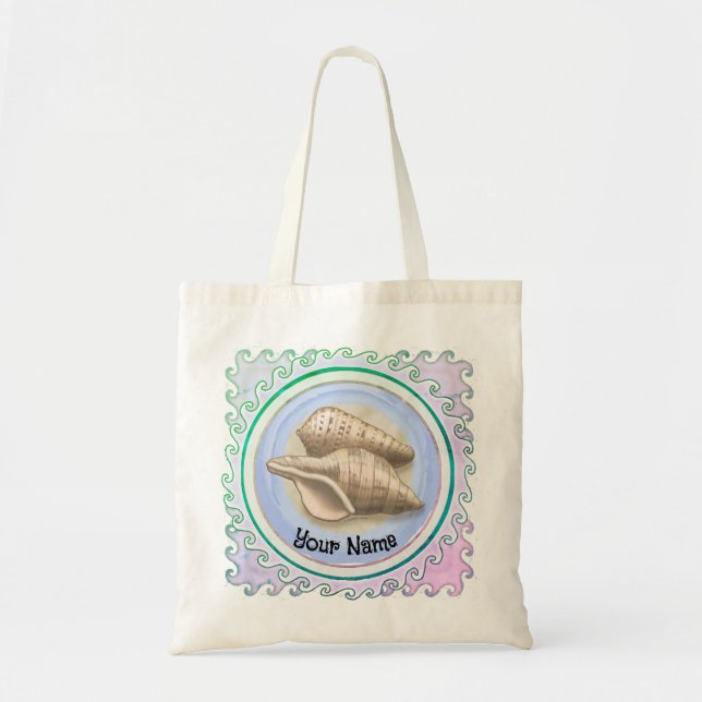 Bolso De Tela Dos conchas prettys  (Frente)
