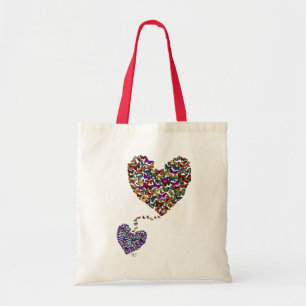 Bolso De Tela Dos corazones de mariposa