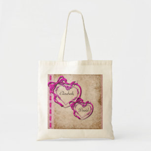 Bolso De Tela Dos corazones junto