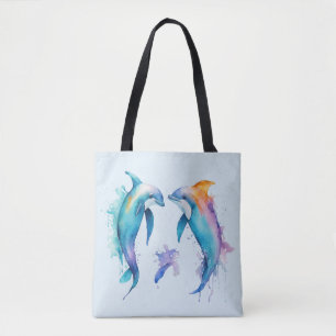Bolso De Tela Dos delfines lindos