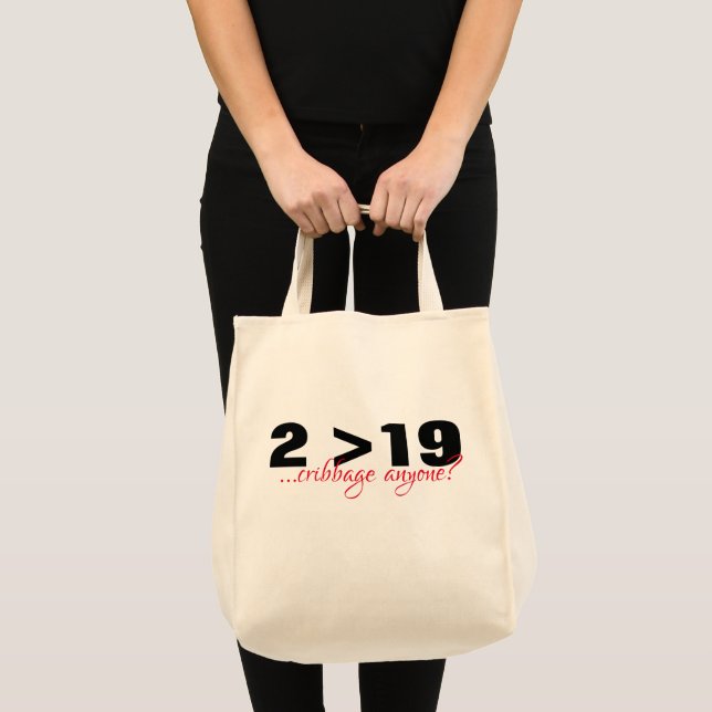 Bolso De Tela Dos es mayor que diecinueve TOTES CRIBBAGE (Anverso (producto))