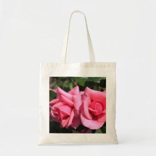 Bolso De Tela dos flores de rosa rosadas calientes perfectas. am