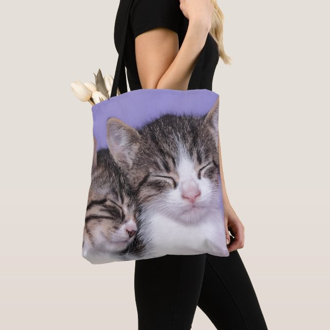 Bolso De Tela Dos gatitos lindos Napping (Detalle)