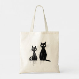 Bolso De Tela Dos gatos negros