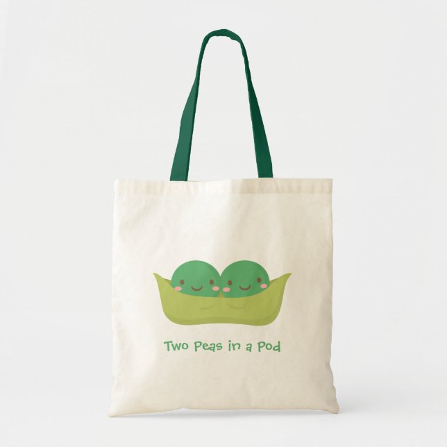 Bolso De Tela Dos guisantes lindos en una vaina para la mamá (Frente)
