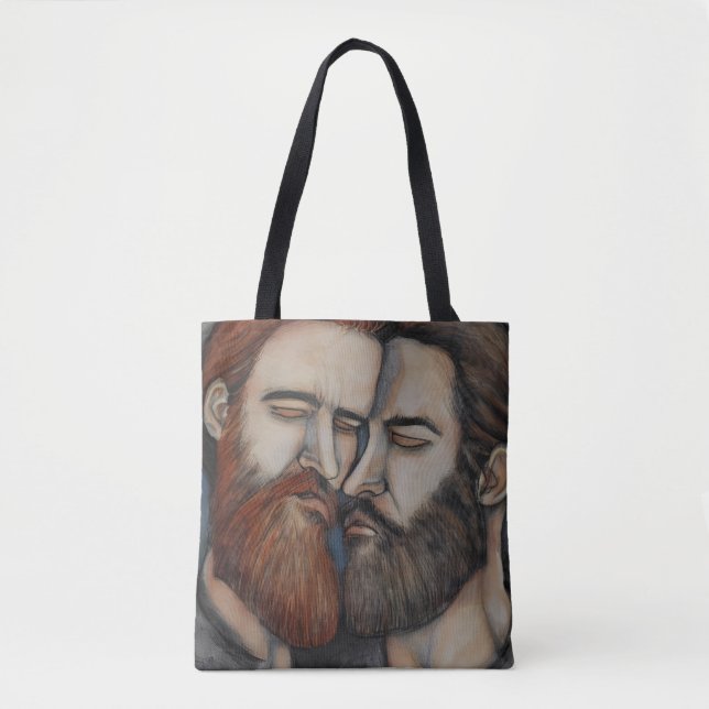 Bolso De Tela Dos hombres con barba (Anverso)