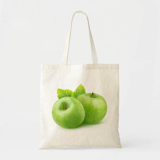 Bolso De Tela Dos manzanas verdes (Frente)