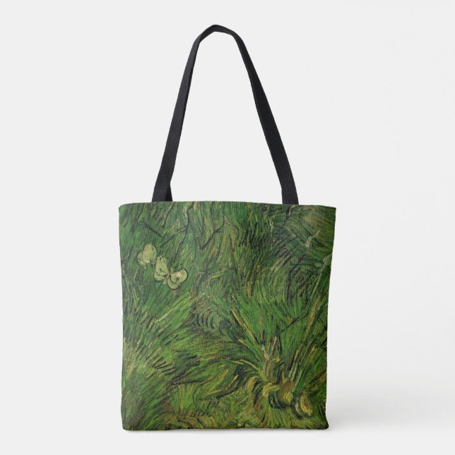 Bolso De Tela Dos mariposas blancas por Vincent van Gogh (Reverso)