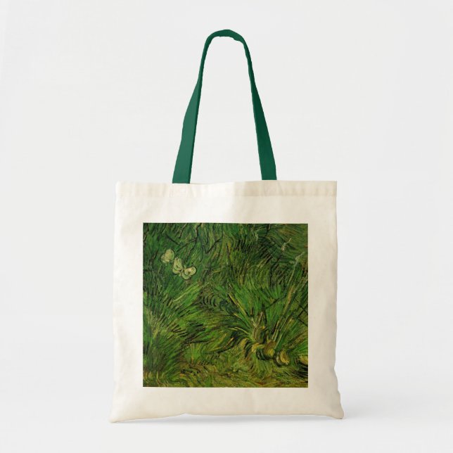 Bolso De Tela Dos mariposas blancas por Vincent van Gogh (Frente)