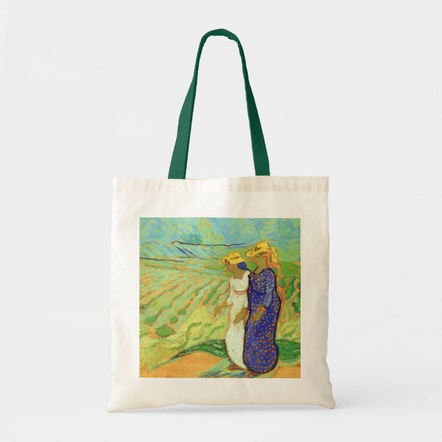 Bolso De Tela Dos mujeres cruzando los campos por Vincent van Go (Frente)