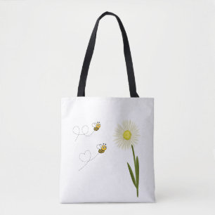 Bolso De Tela Dos pequeñas y lindas abejas