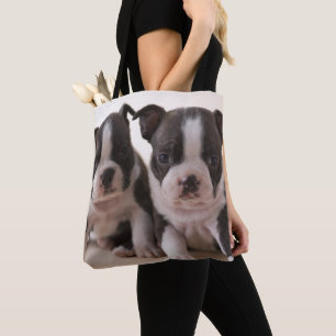 Bolso De Tela Dos perritos de Boston Terrier