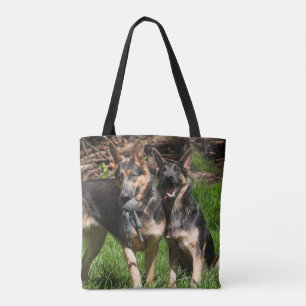 Bolso De Tela Dos perros pastores alemanes azules