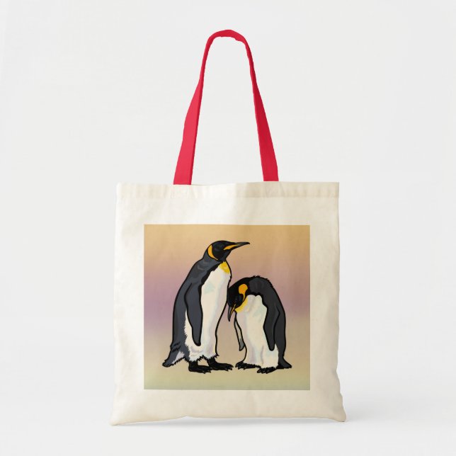 Bolso De Tela dos pingüinos de emperador (Frente)