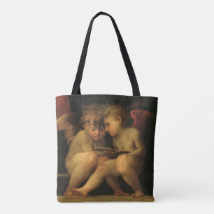 Bolso De Tela Dos querubines leyendo de Rosso Fiorentino, Ángele