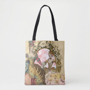 Bolso De Tela Dos señoras francesas y un marco