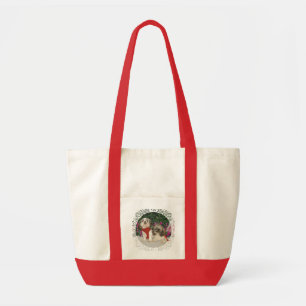 Bolso De Tela Dos Shih Tzus en un Jardín