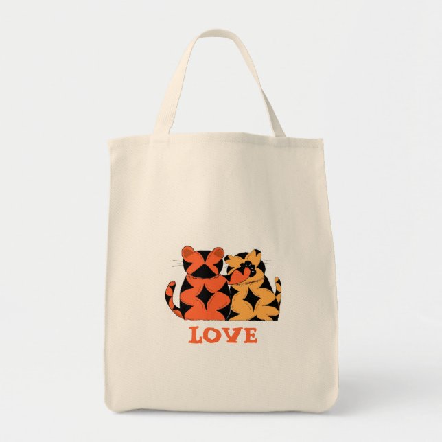 Bolso De Tela Dos tigres - amor (Frente)