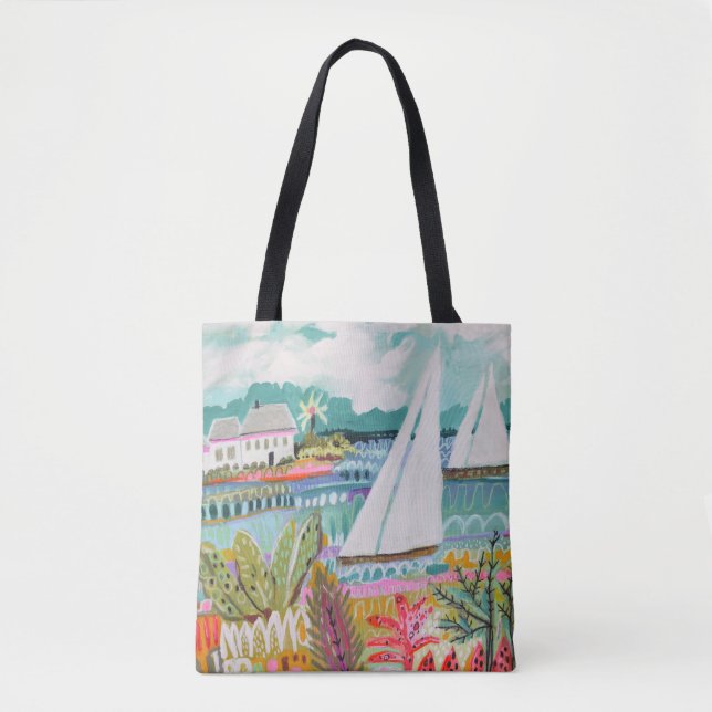 Bolso De Tela Dos veleros (Anverso)