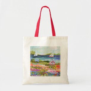 Bolso De Tela Dos veleros y cabaña