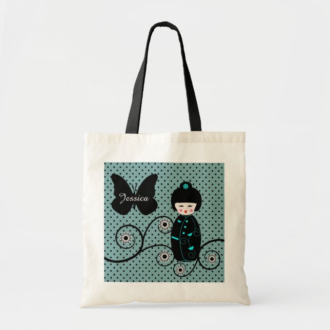 Bolso De Tela Dot japonés de polka personalizado (Frente)