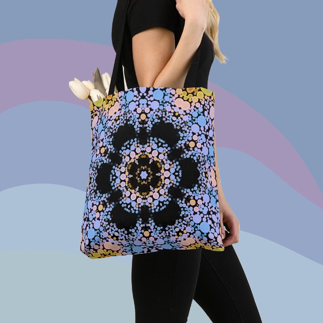 Bolso De Tela Dot Mandala Flor azul y amarillo (Subido por el creador)
