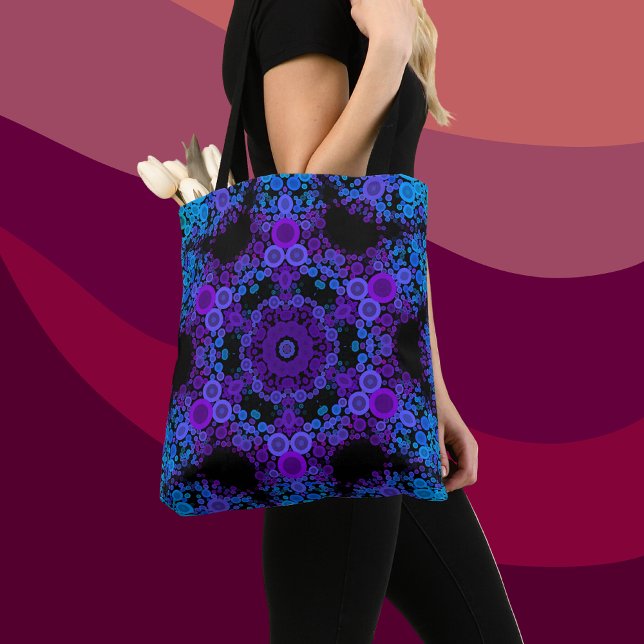Bolso De Tela Dot Mandala Flor Azul y Púrpura (Subido por el creador)